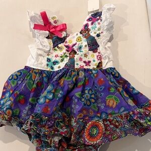 Colorful Floral Ruffle Dress